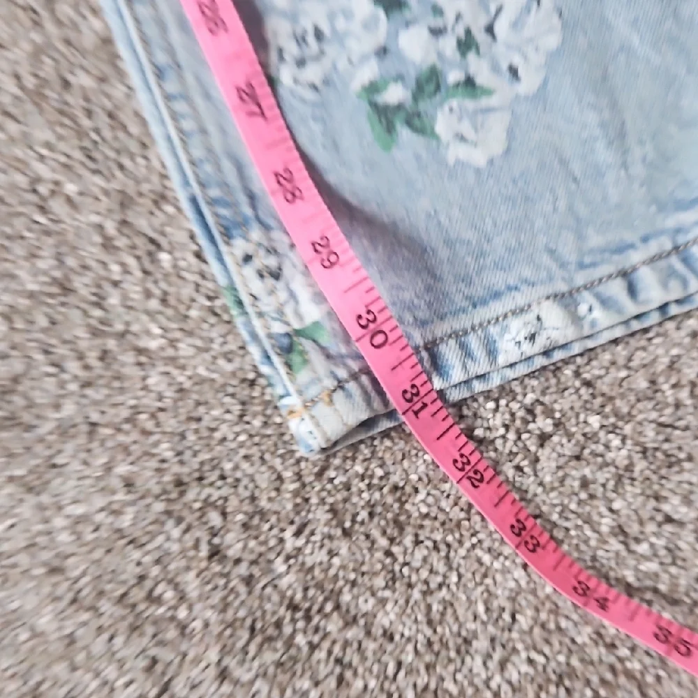 Wild Fable Blue Straight Leg Jeans with Floral Print - Picture 8 of 15